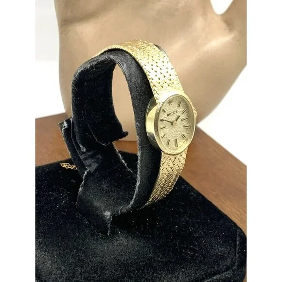 Rolex Women's Watch Vintage 8193 Cocktail 14k Gold 1400 Manual Wind Petite 15mm - Picture 16 of 16